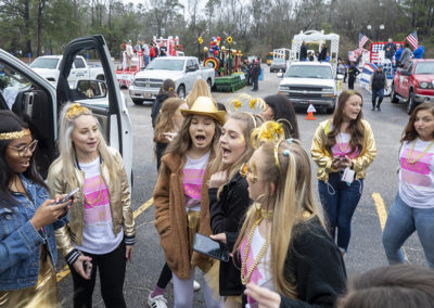 Sorority sisters prepare for the parade during the annual Homecoming events on Saturday February 1, 2020.